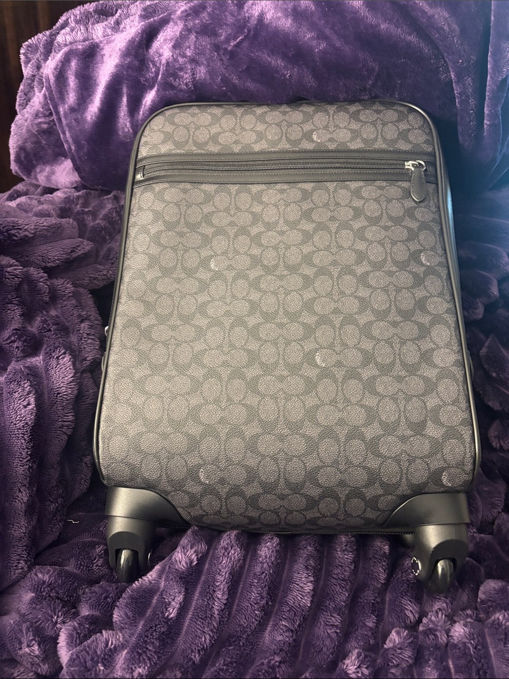 Coach Gray Signature Rolling Carry-On